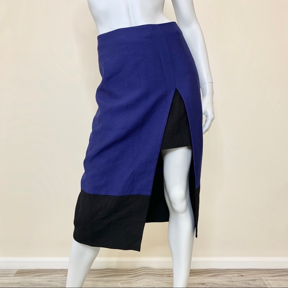 C/MEO Collective Dresses & Skirts - C/Meo Collective Blue & Black Pencil Midi Skirt